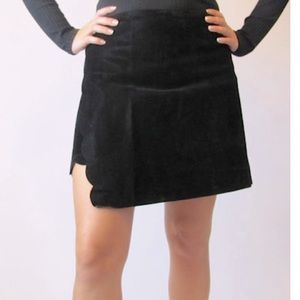 Black Short Velvet Skirt